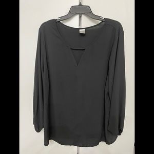 Terra & Sky Long Sleeve Black Blouse